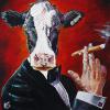 The Smoking Cow, 36" x 36", acrylic on gallery canvas