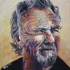 Kris Kristofferson, 40 cm x 40 cm, acrylic on repurposed canvas