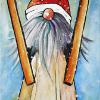 Jumpin' Jack, 2024 Christmas Gnome No. 25, 10" x 30", acrylic on canvas